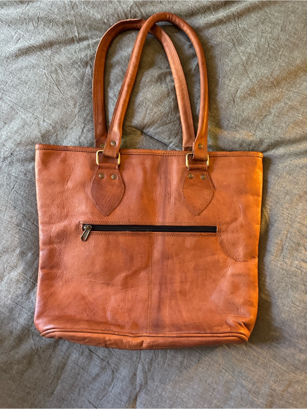 Classic Women's Leather Tote Bag in Cognac from Dubai (new)